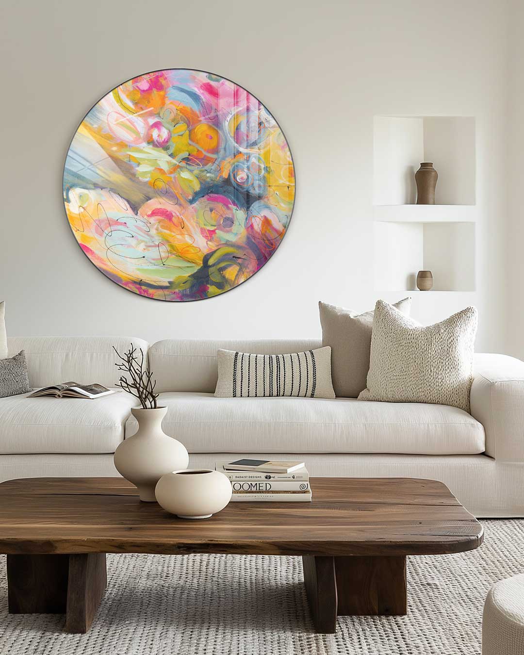 Kleurrijke Bloemen Muurcirkel-WallArtistic