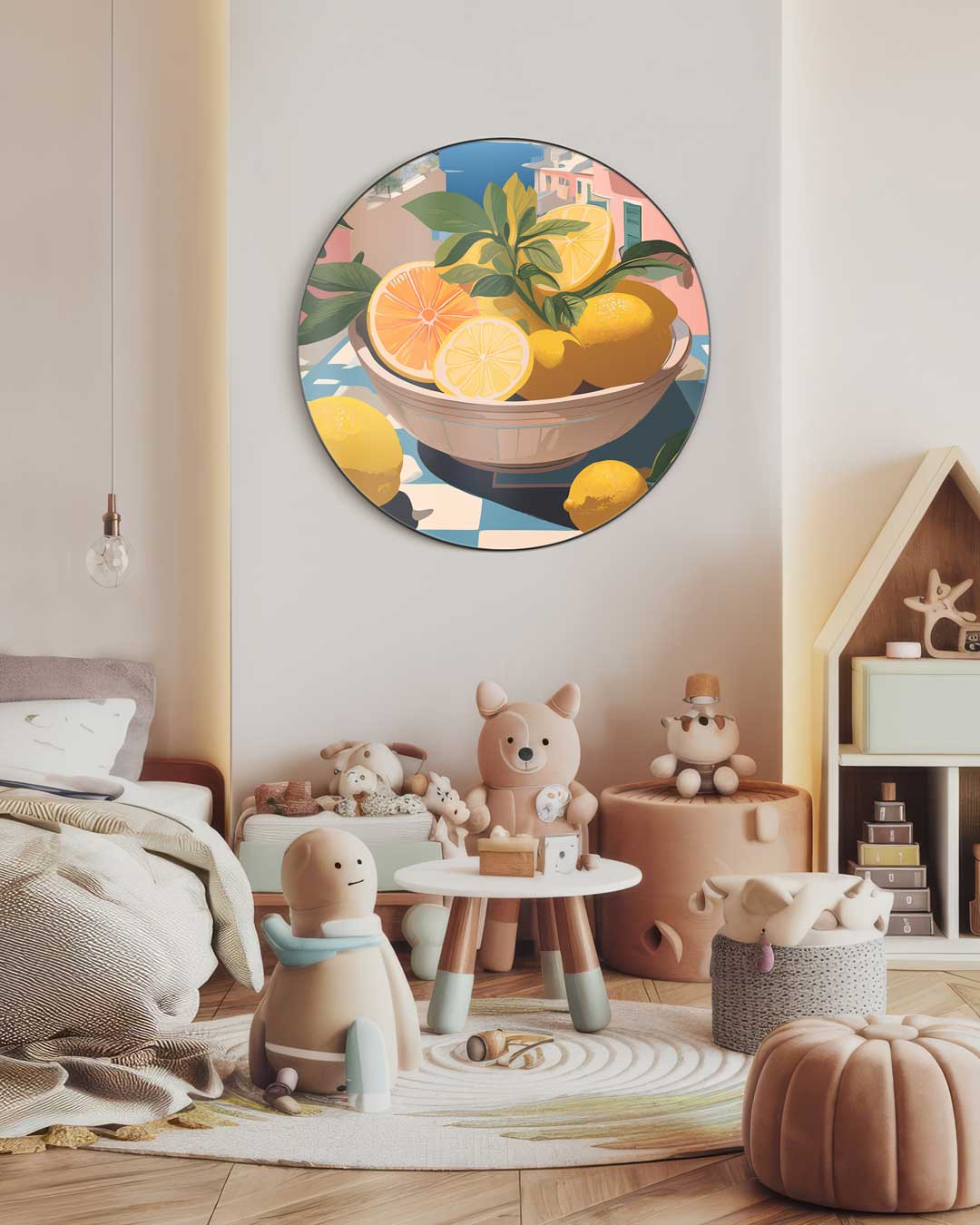Zomerse Citrus Muurcirkel-WallArtistic