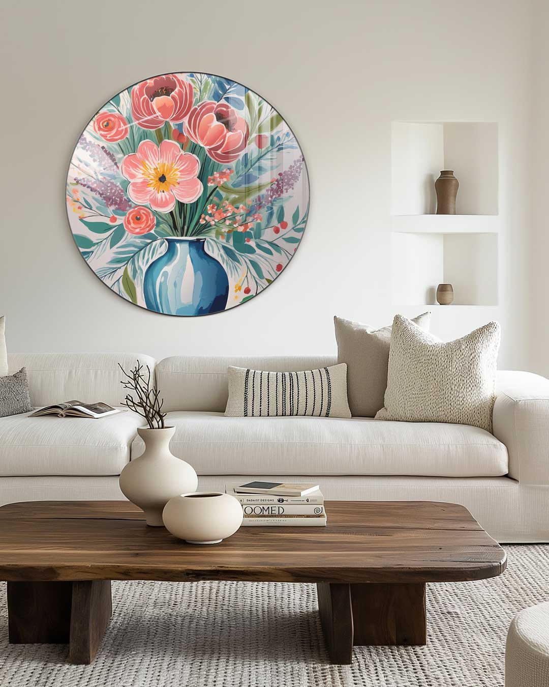 Vrolijke Bloemen Muurcirkel