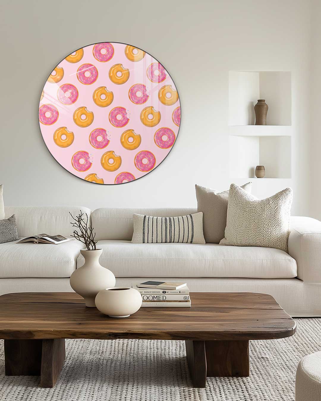 Vrolijke Donut Muurcirkel-WallArtistic
