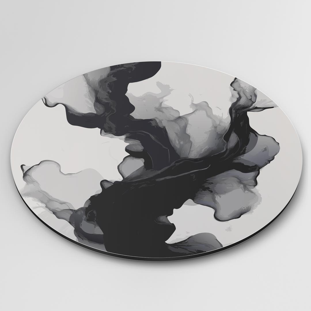 Abstracte Muurcirkel in Zwart & Wit