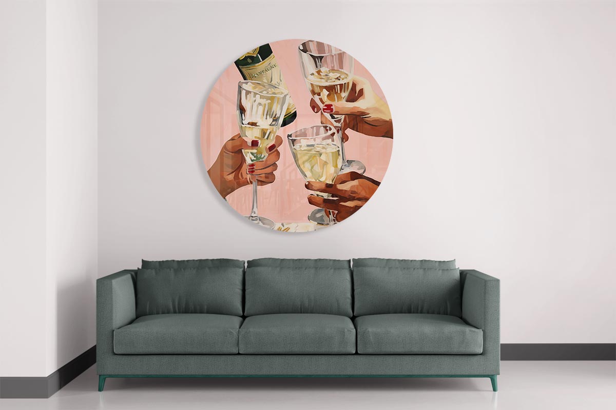 Drinken in Stijl Muurcirkel-WallArtistic