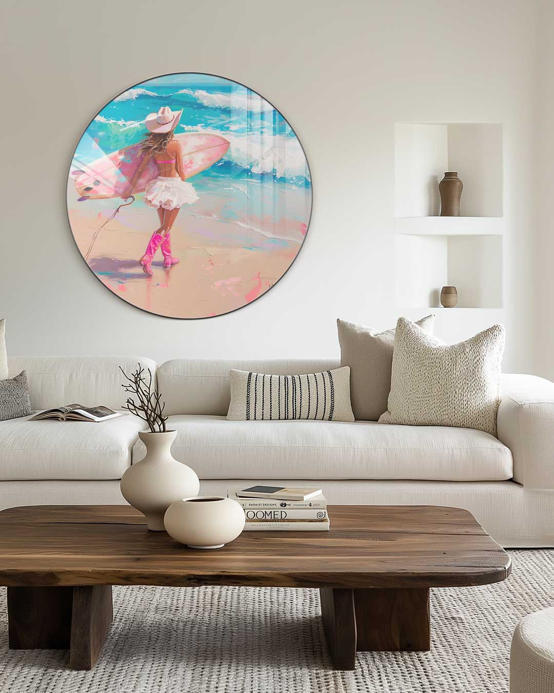 Cowgirl Surf Vibes Muurcirkel
