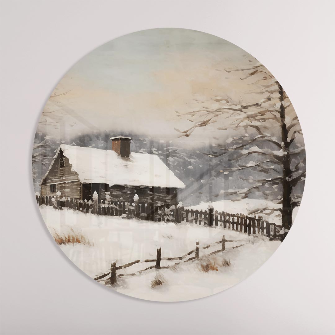 Winterse Chalet Muurcirkel