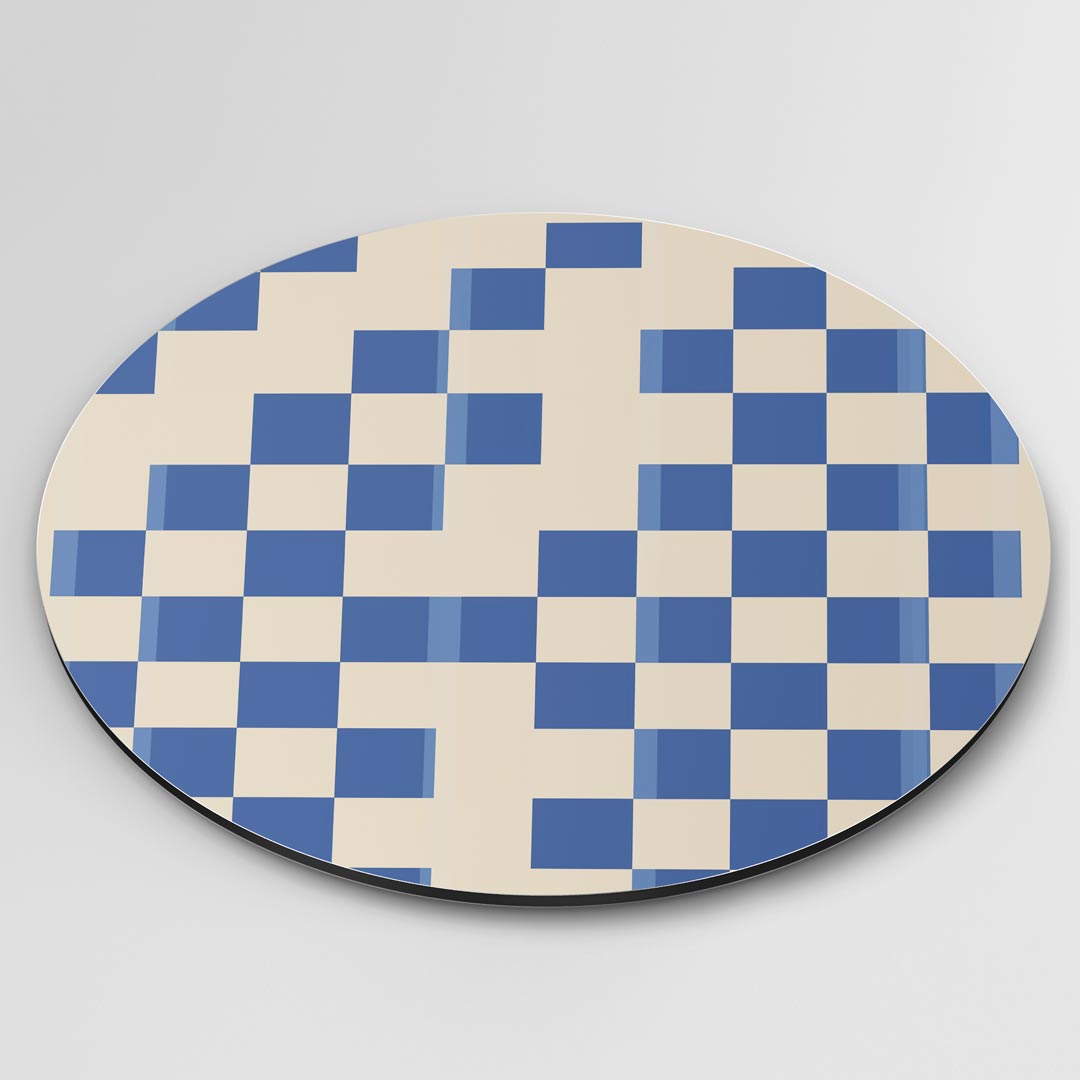 Tijdloze Blauwe Patroon Muurcirkel