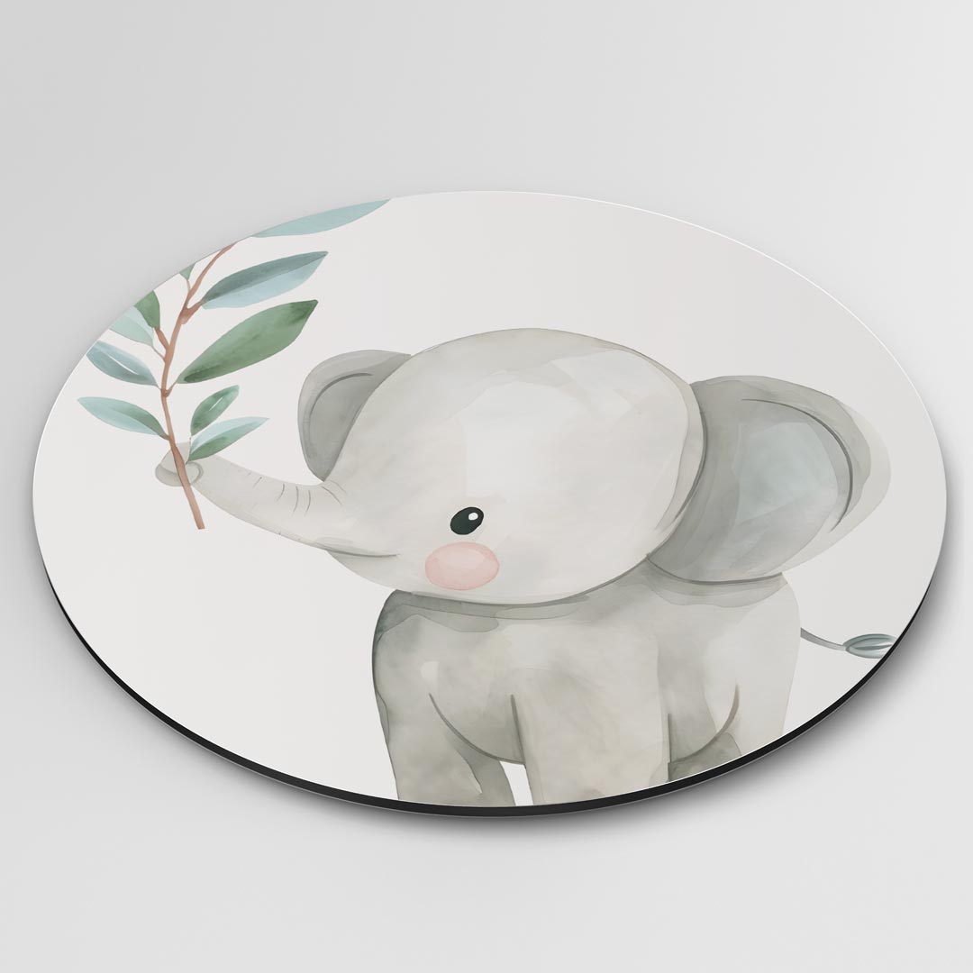 Schattige Olifant Muurcirkel-WallArtistic