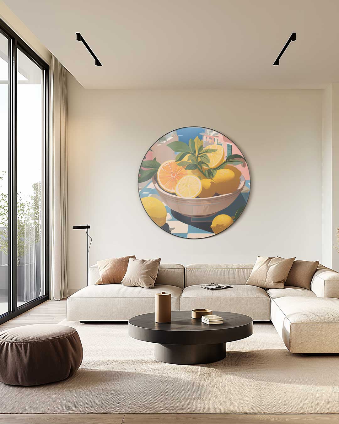 Zomerse Citrus Muurcirkel-WallArtistic