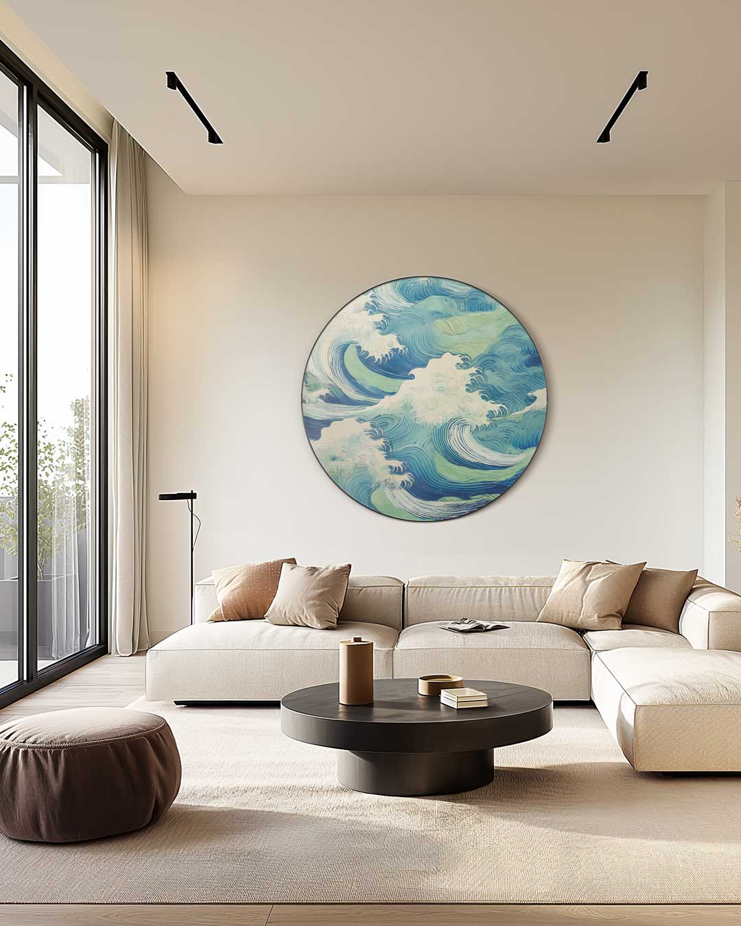 Golvende Blauwe Muurcirkel