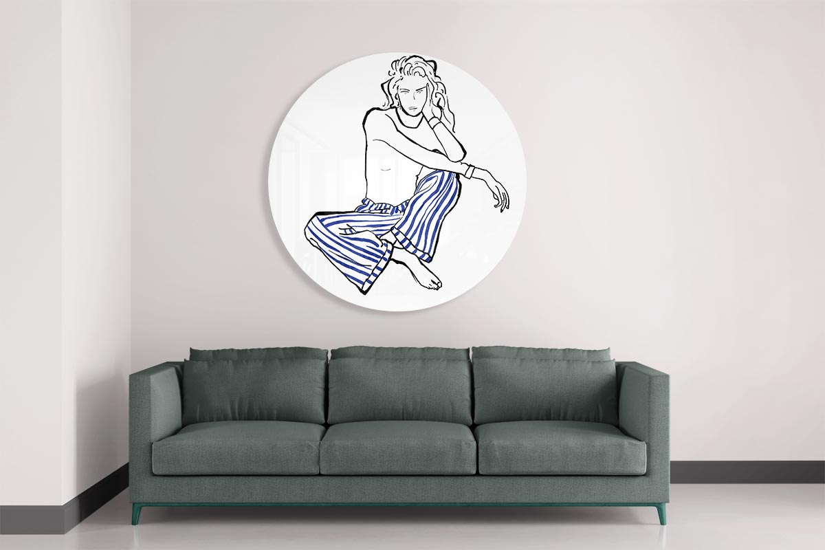 Moderne Vrouw Muurcirkel-WallArtistic