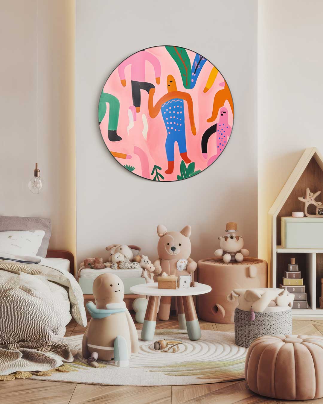 Kleurrijke Abstracte Figuren Muurcirkel
