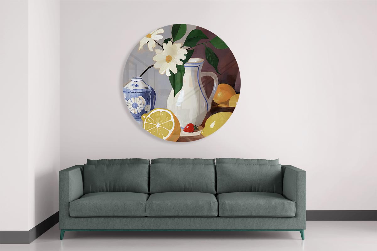 Frisse Bloemenpracht Muurcirkel-WallArtistic