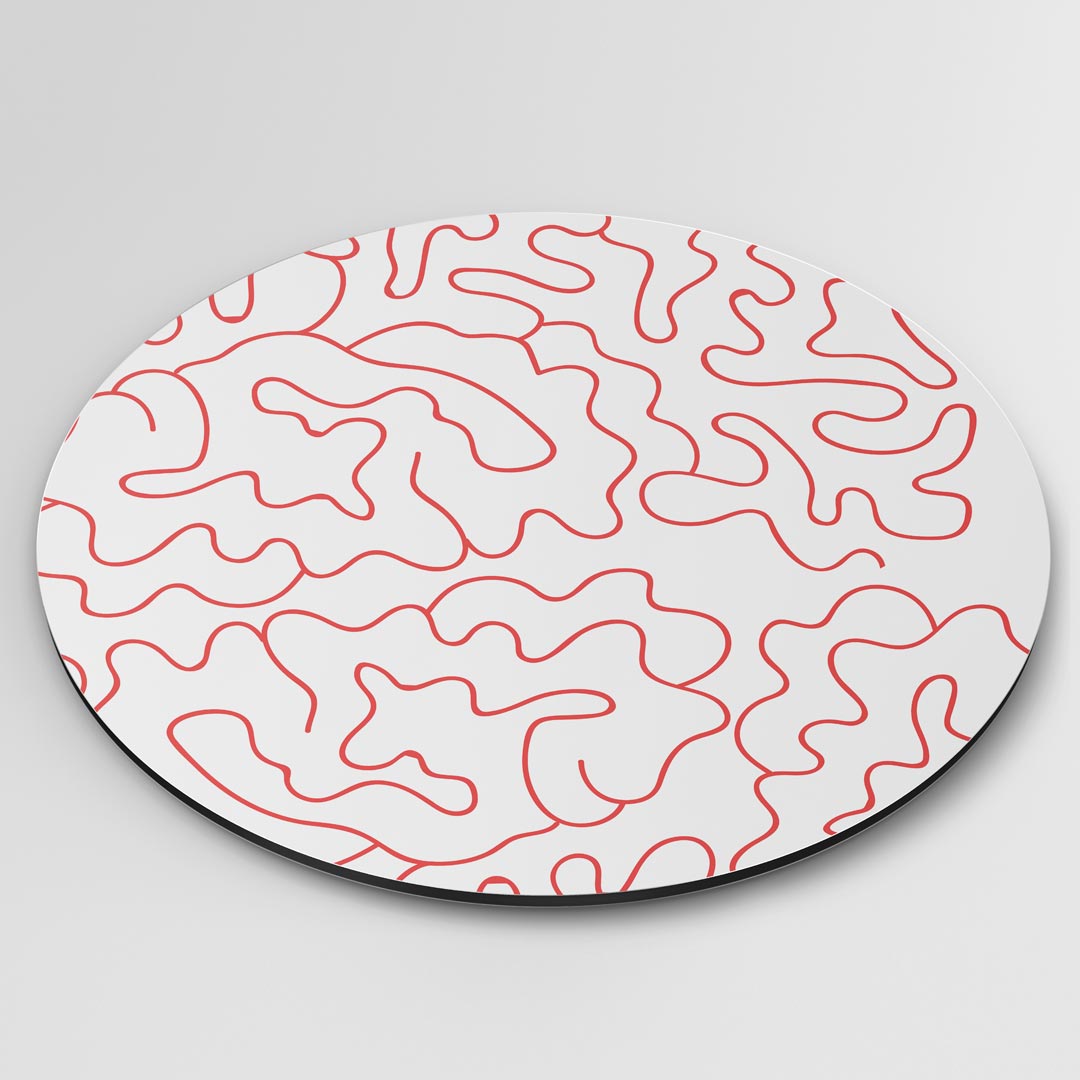 Abstracte Rode Lijnpatroon Muurcirkel