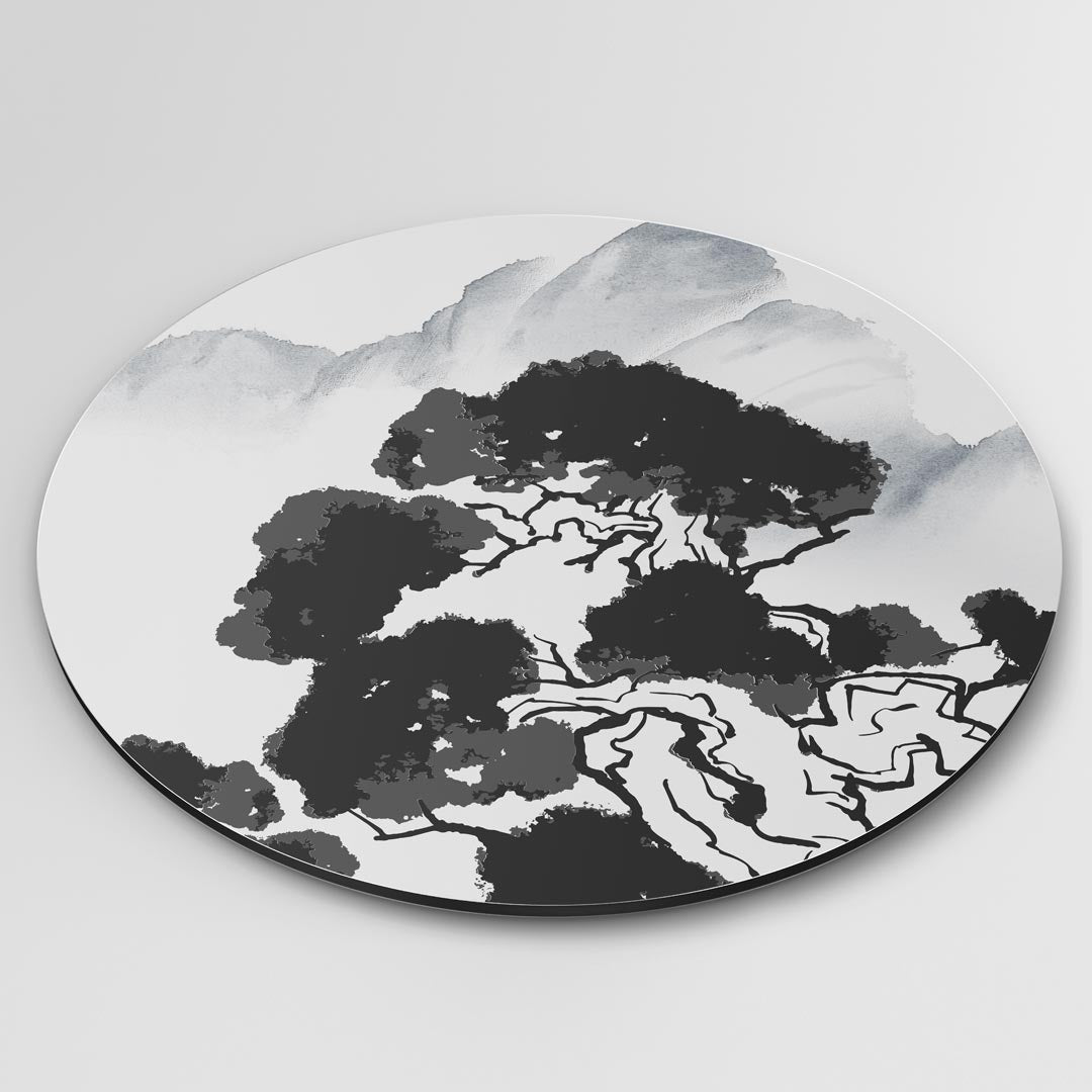 Zen Ink Landschap Muurcirkel