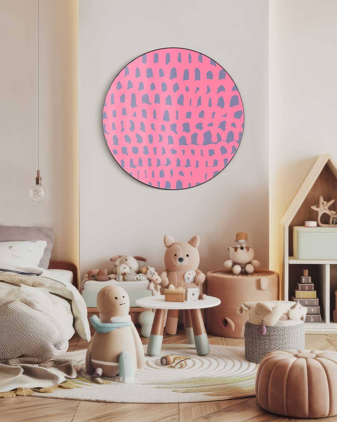 Hippe Roze Muurcirkel