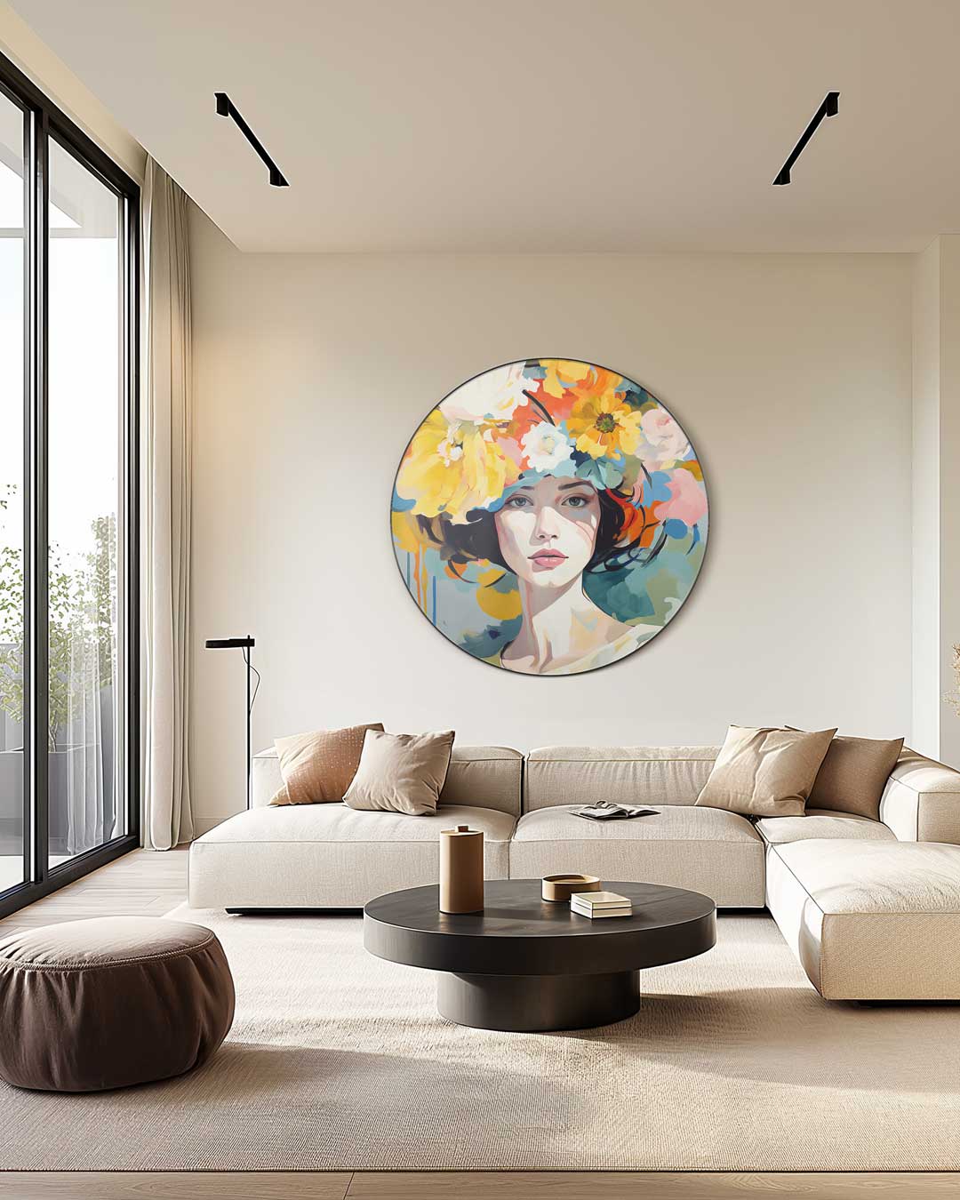 Kleurrijke Flora Muurcirkel-WallArtistic