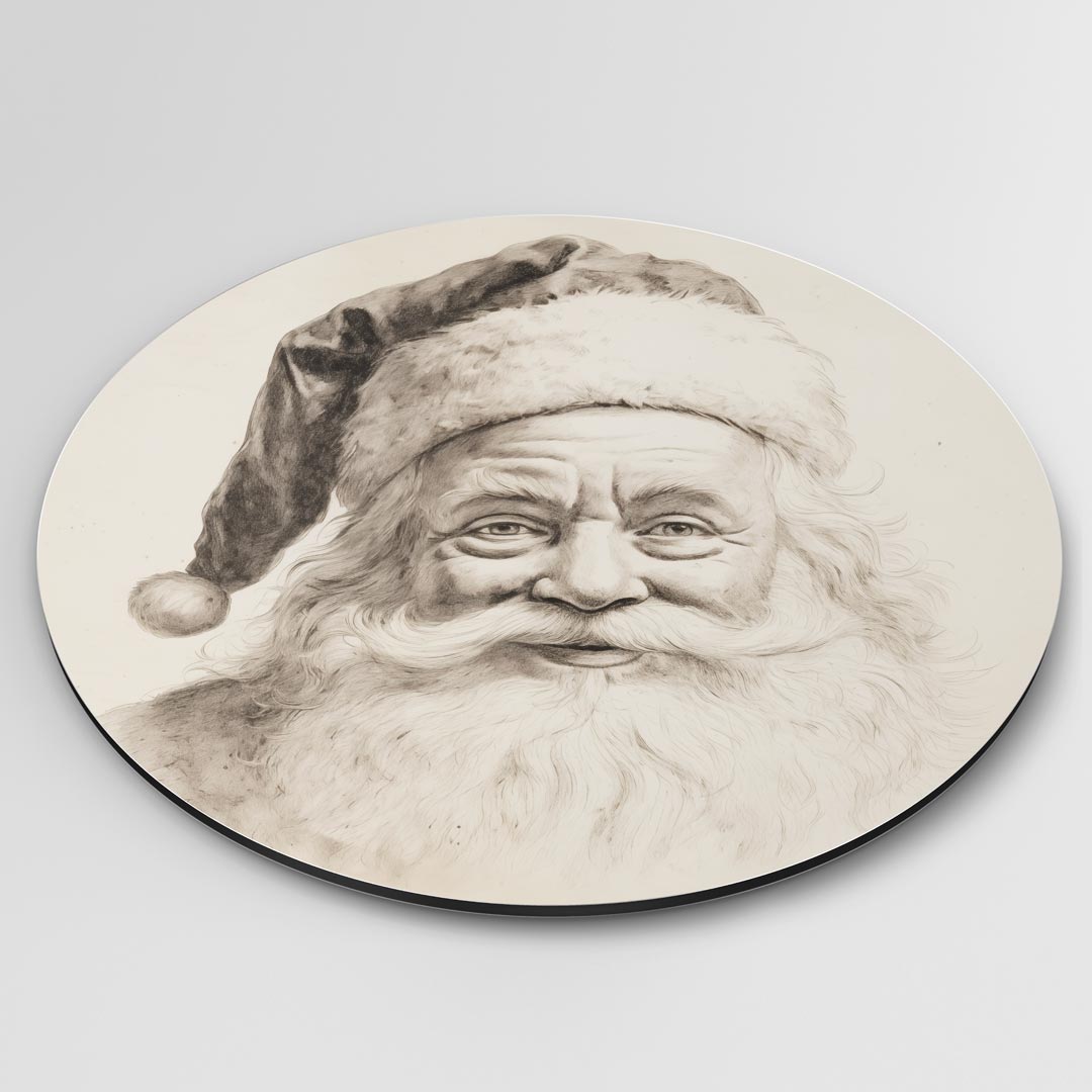 Vintage Kerstman Muurcirkel