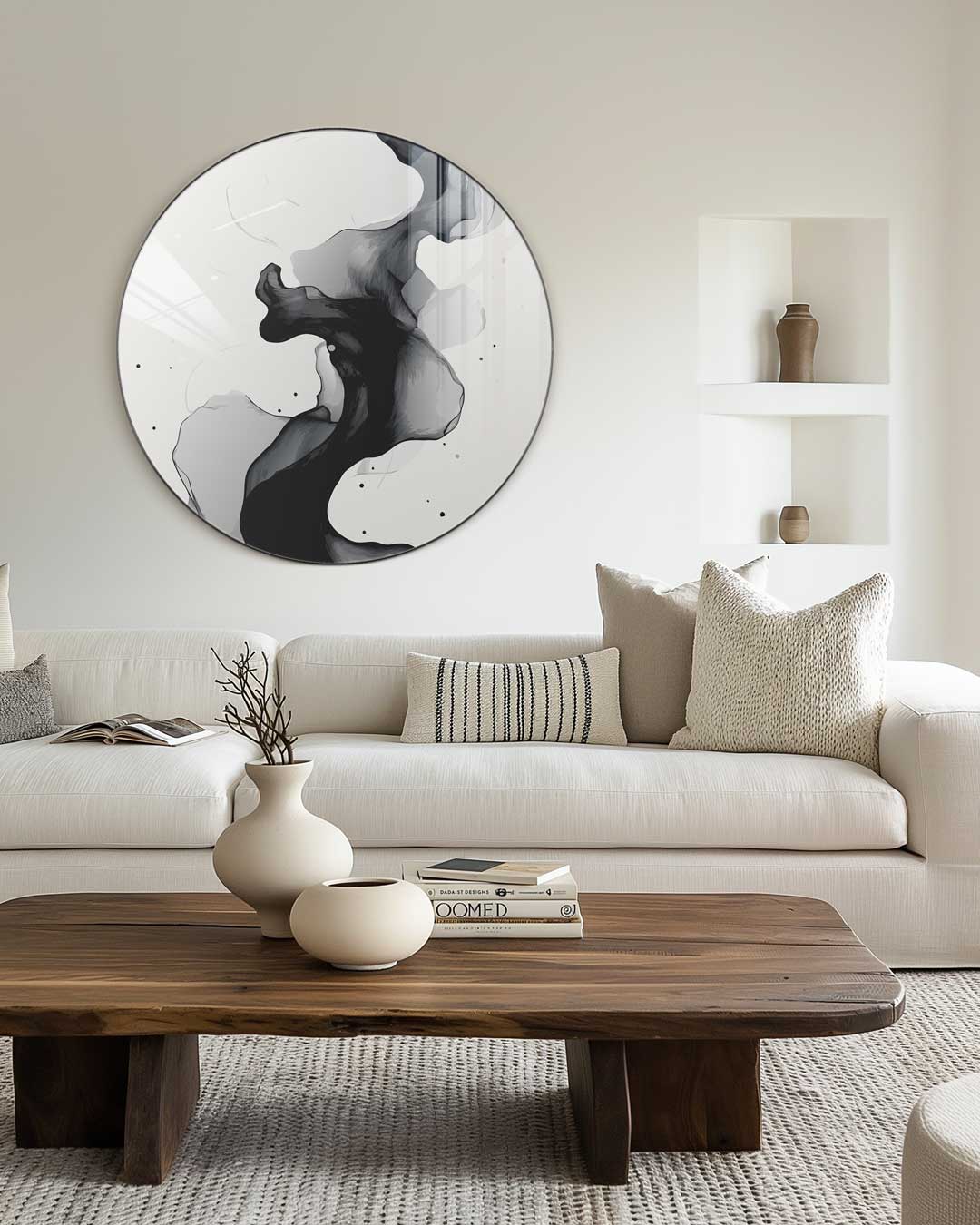 Moderne Muurcirkel Zwart & Wit