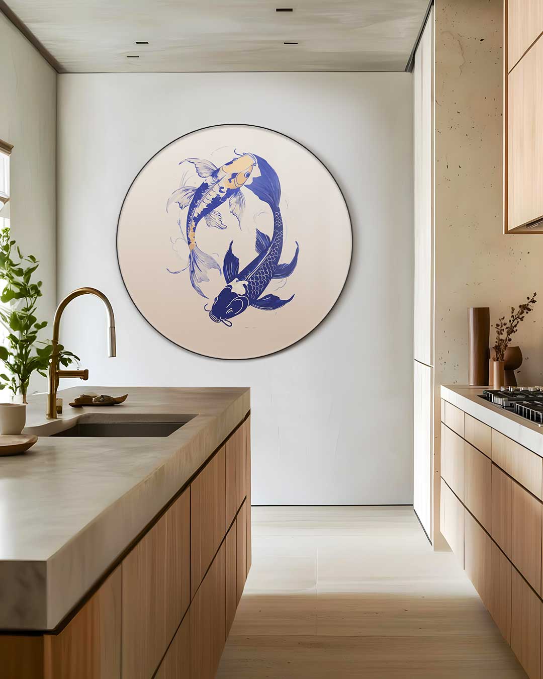 Koi Vissen Yin Yang Muurcirkel