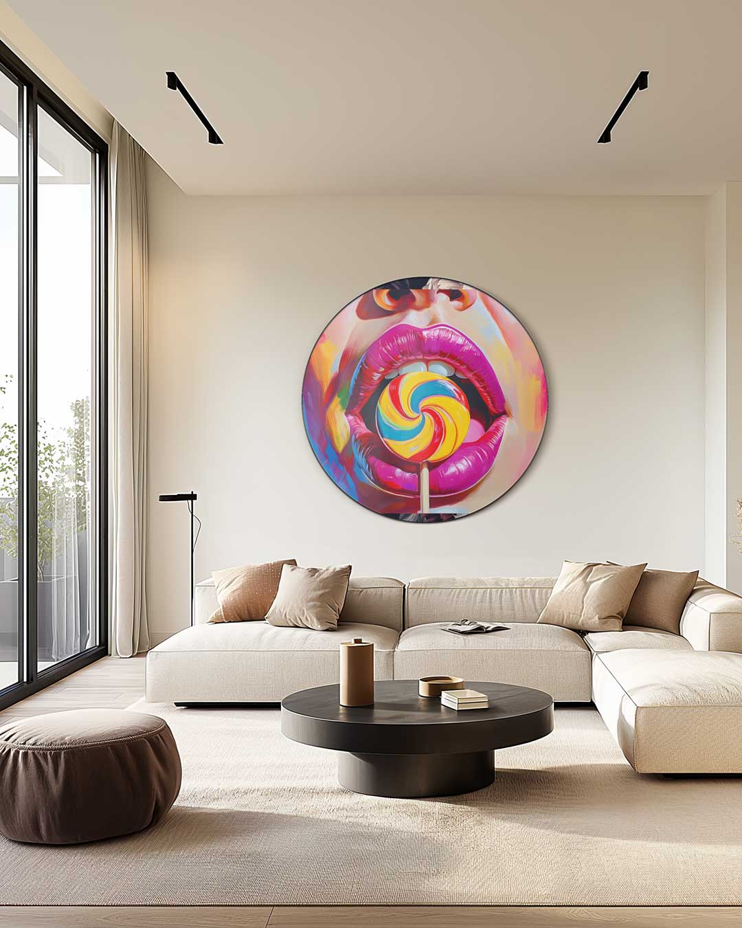 Kleurrijke Lolly Muurcirkel-WallArtistic