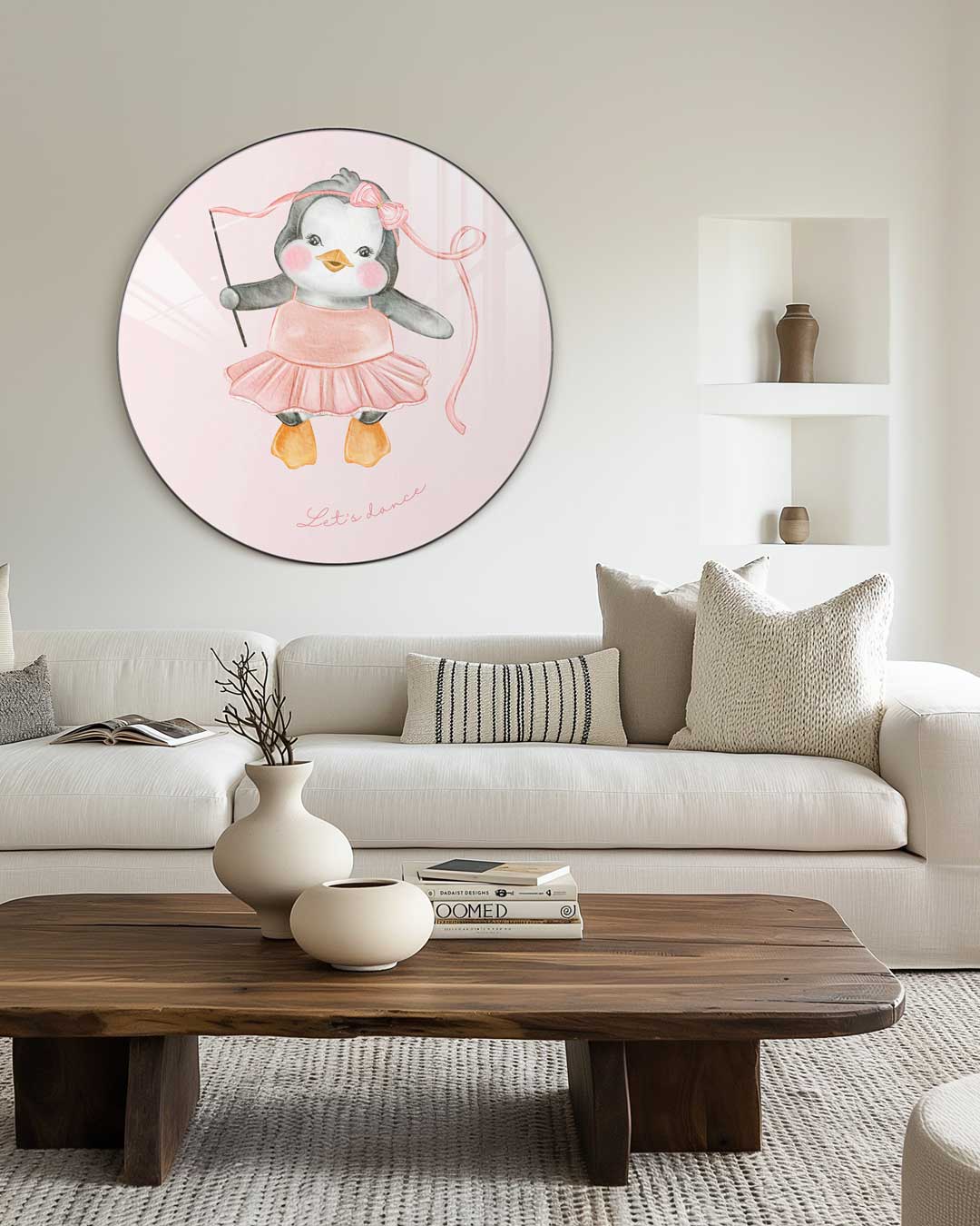 Dansende Pinguïn Muurcirkel-WallArtistic