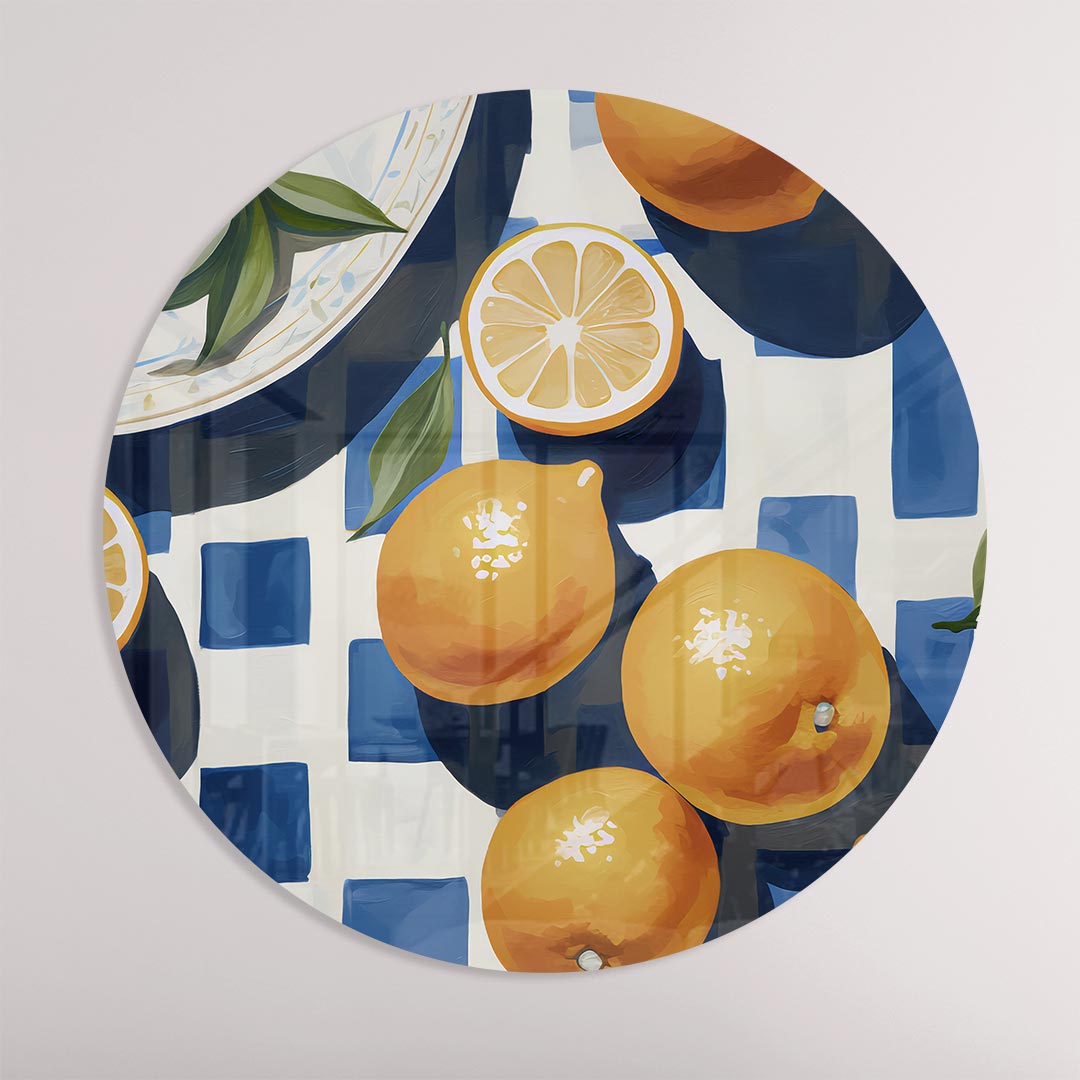 Frisse Citrussfeer Muurcirkel-WallArtistic
