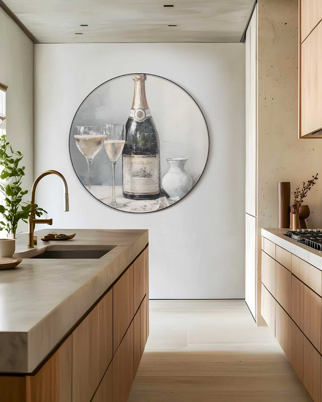 Elegante Champagnemoment Muurcirkel