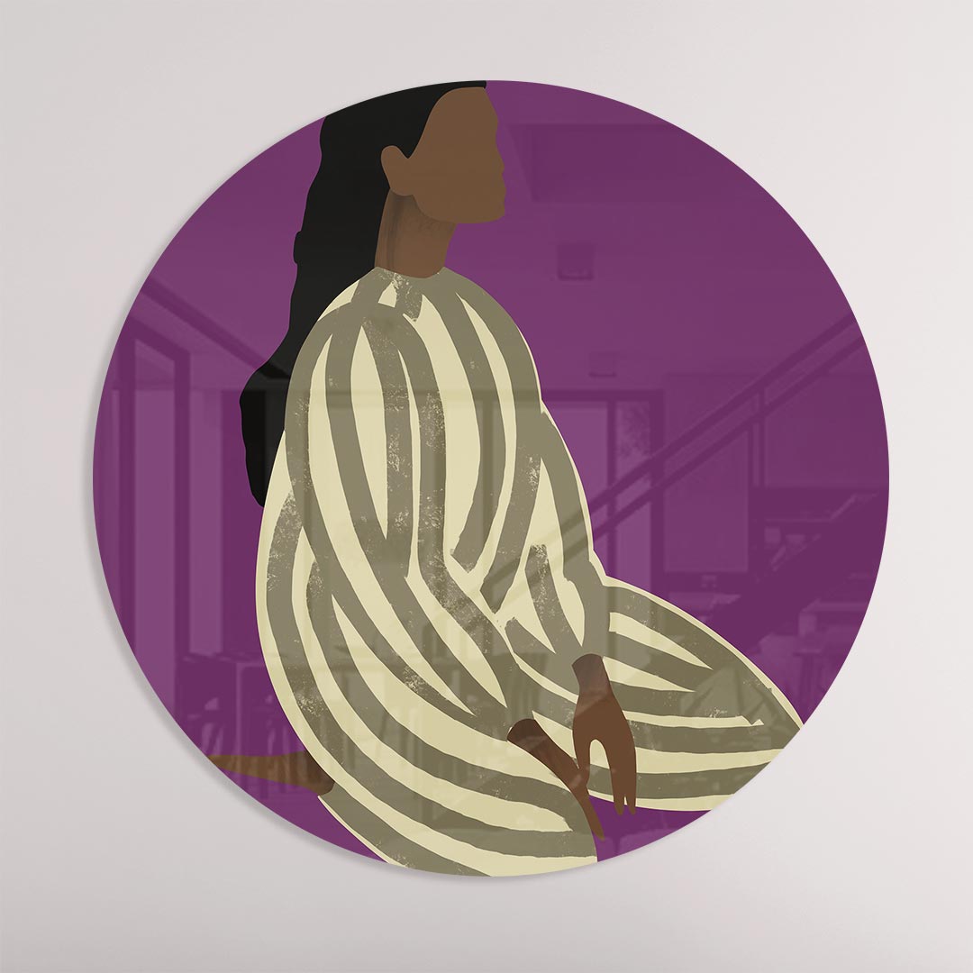 Vrouwelijke Silhouet Muurcirkel-WallArtistic