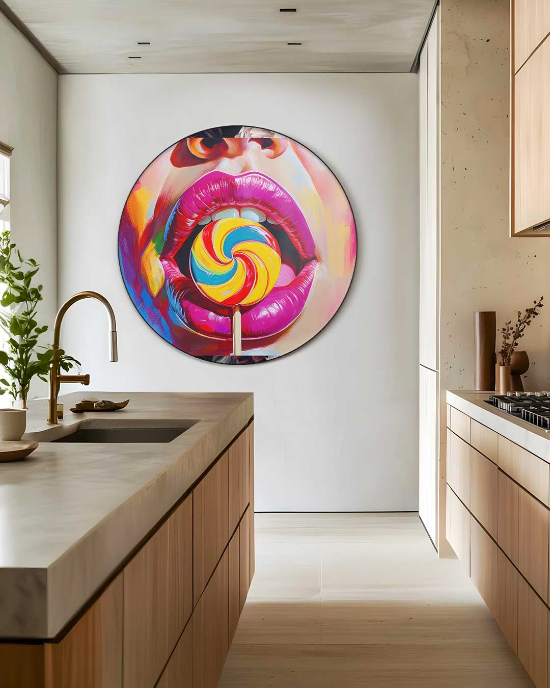 Kleurrijke Lolly Muurcirkel-WallArtistic