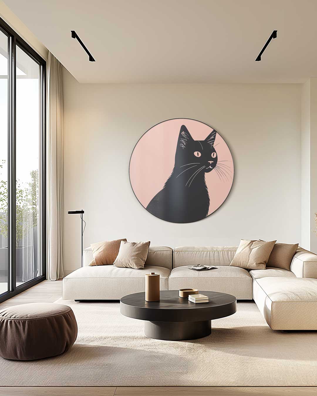 Stijlvolle Muurcirkel Met Kat