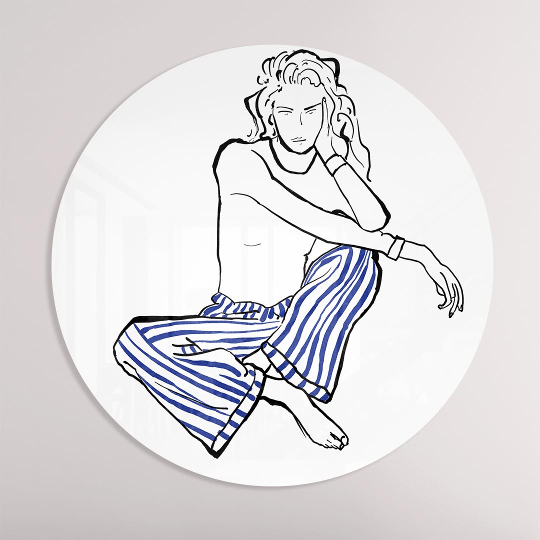 Moderne Vrouw Muurcirkel-WallArtistic