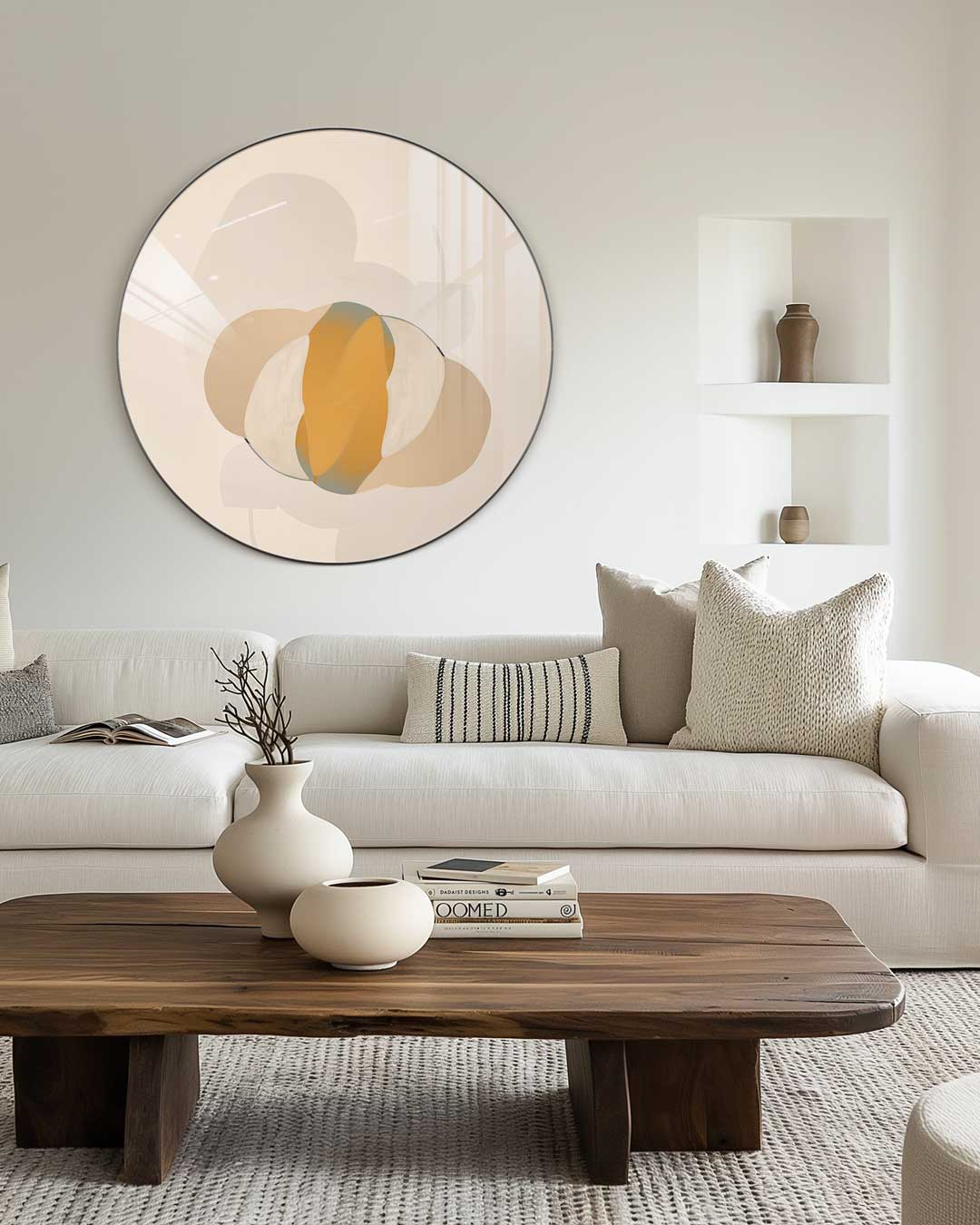 Stijlvolle Beige Muurcirkel