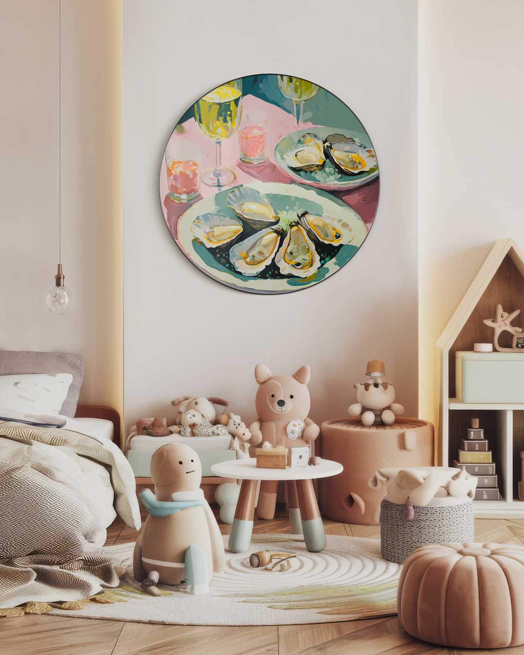 Luxe Oester Eetervaring Muurcirkel-WallArtistic
