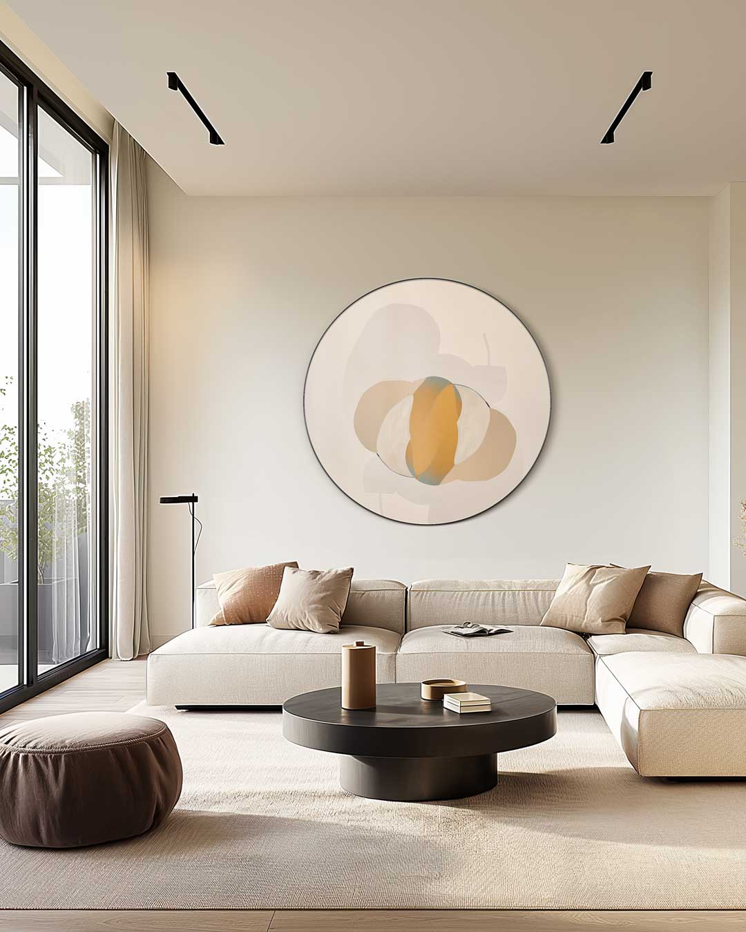 Stijlvolle Beige Muurcirkel