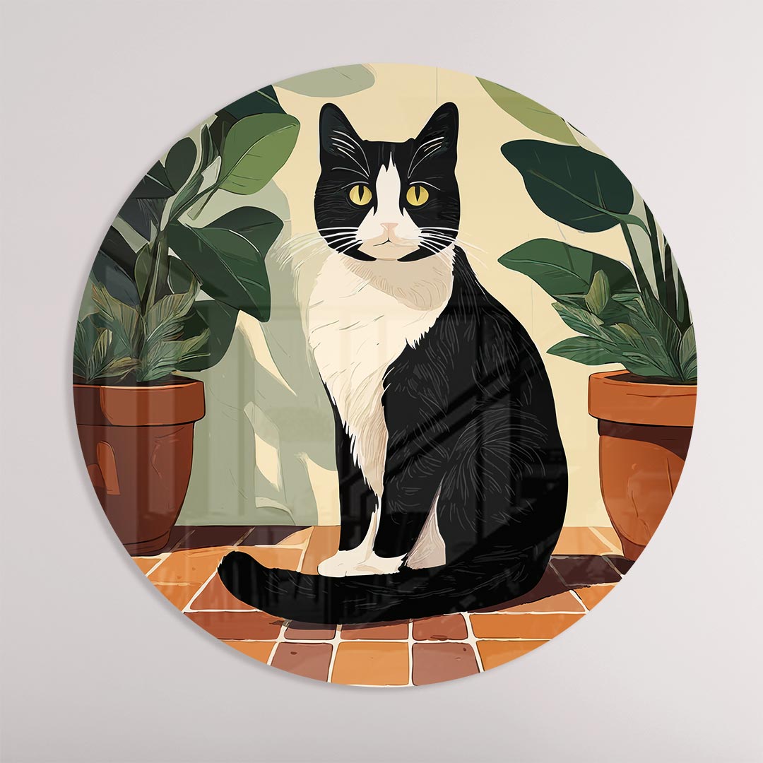 Kat tussen de Planten Muurcirkel
