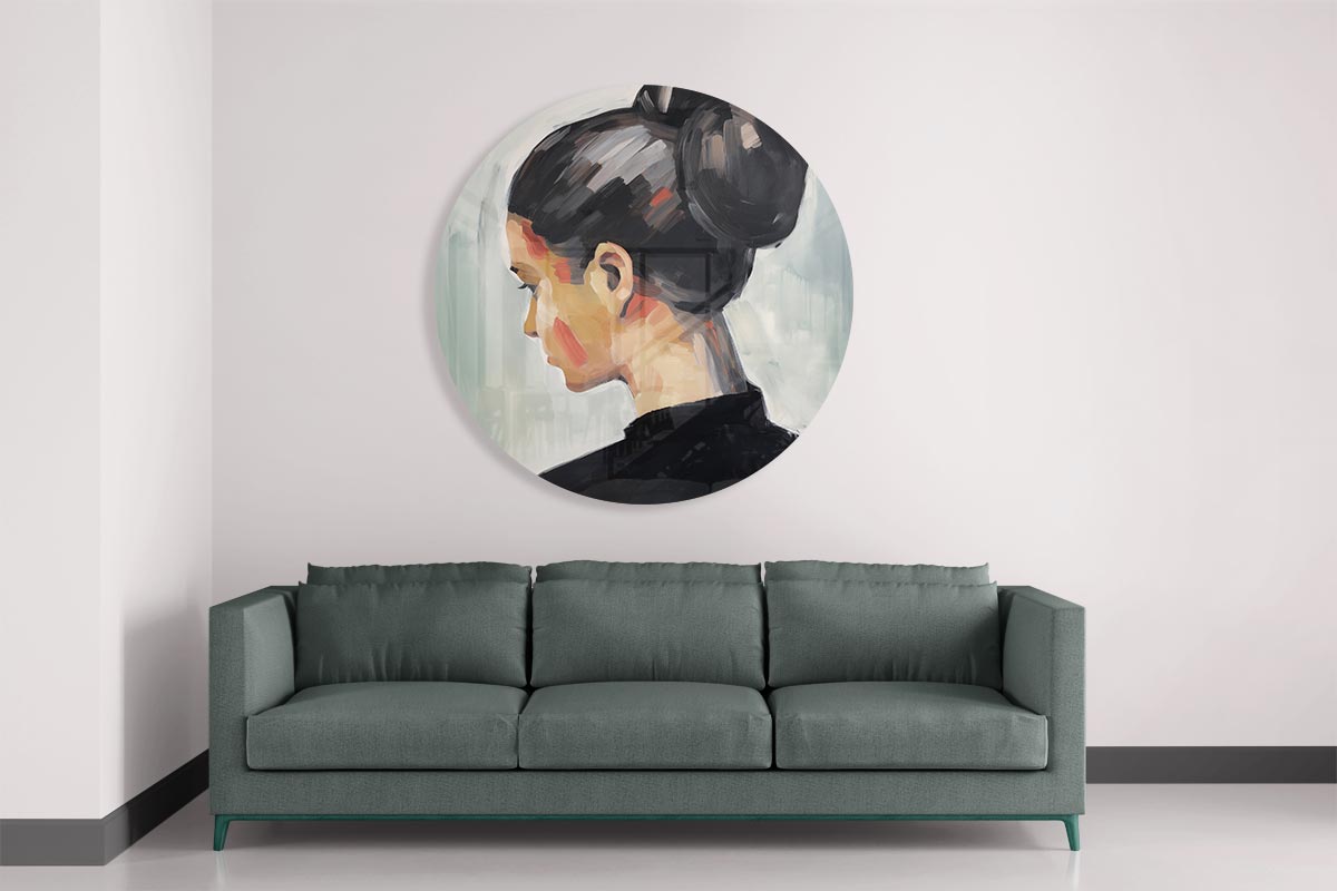 Elegante Vrouwelijk Portret Muurcirkel