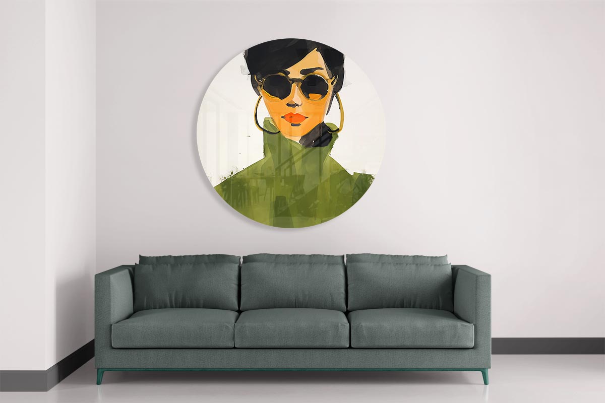 Stijlvolle Vrouwen Muurcirkel-WallArtistic