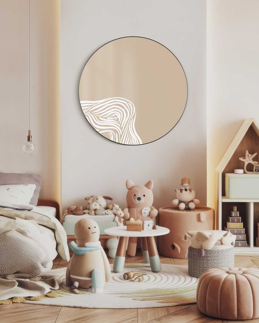 Stijlvolle Beige Muurcirkel