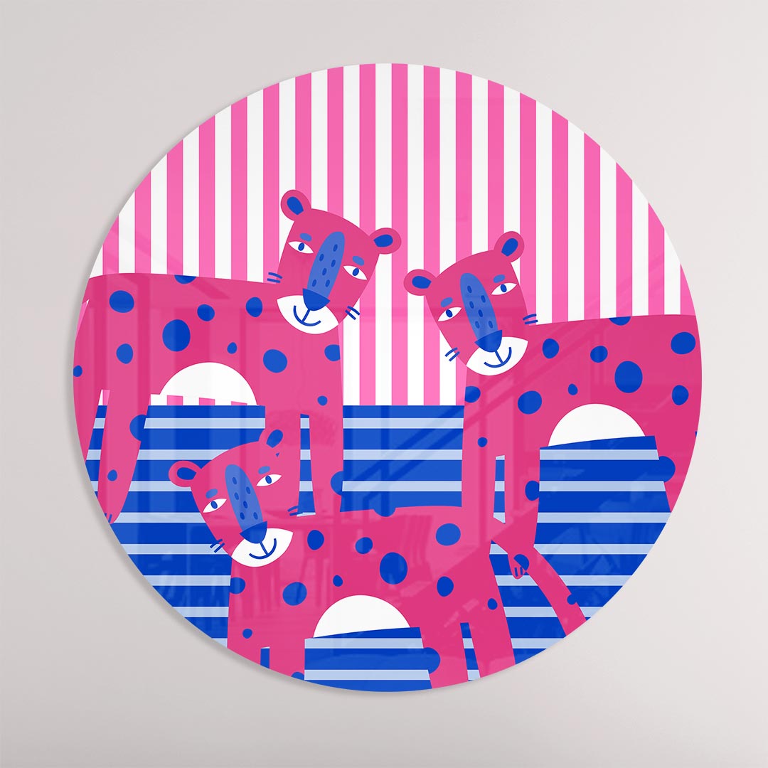 Vrolijke Luipaarden Muurcirkel-WallArtistic
