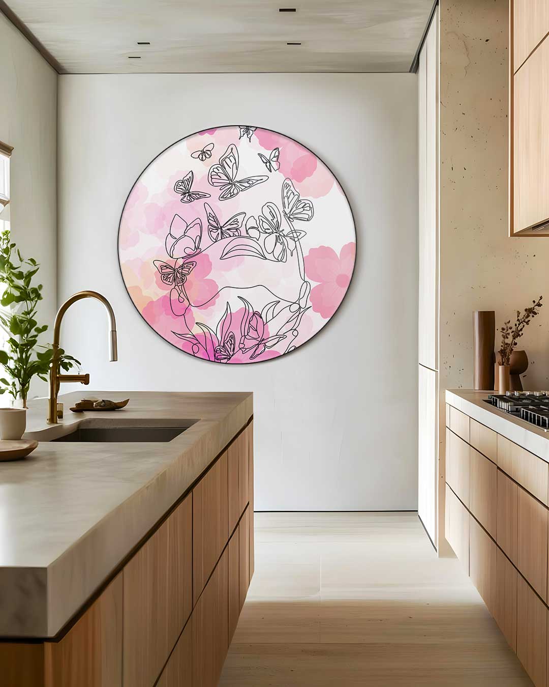 Vlinderbloemen Muurcirkel-WallArtistic