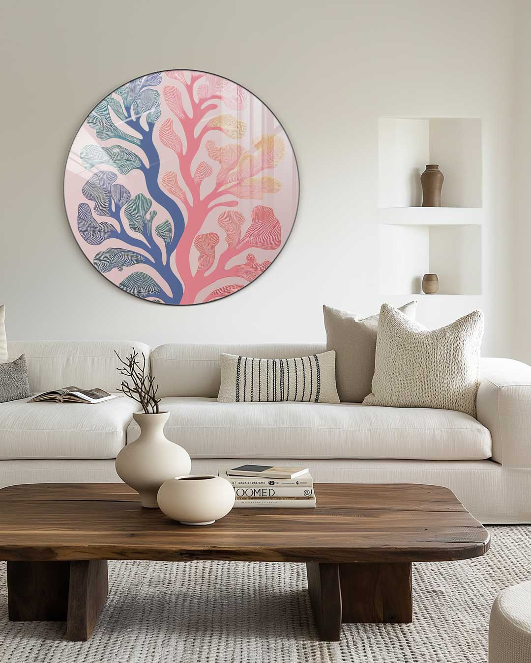 Kleurrijke Botanische Kunst aan de Muur Muurcirkel