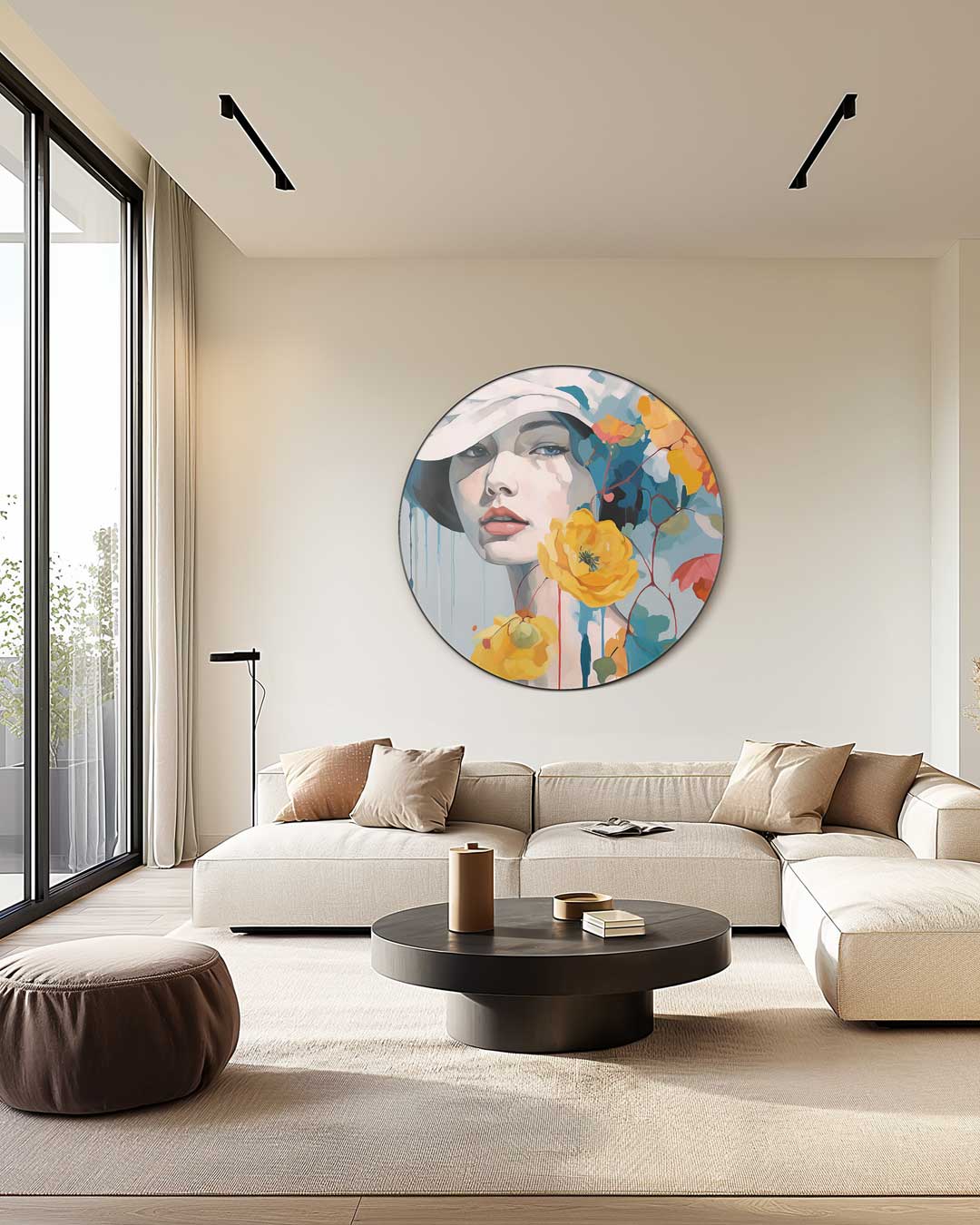 Vrouwelijke Elegantie Muurcirkel-WallArtistic