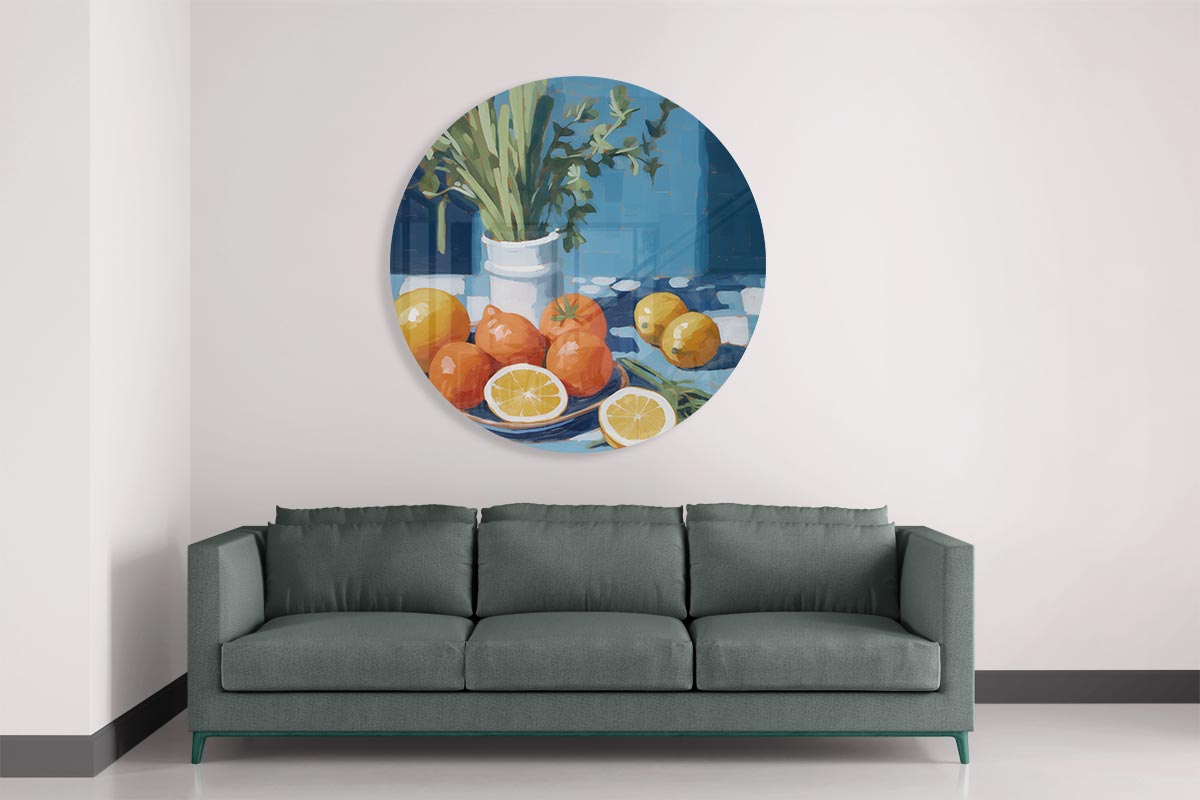 Frisse Citrus Muurcirkel-WallArtistic
