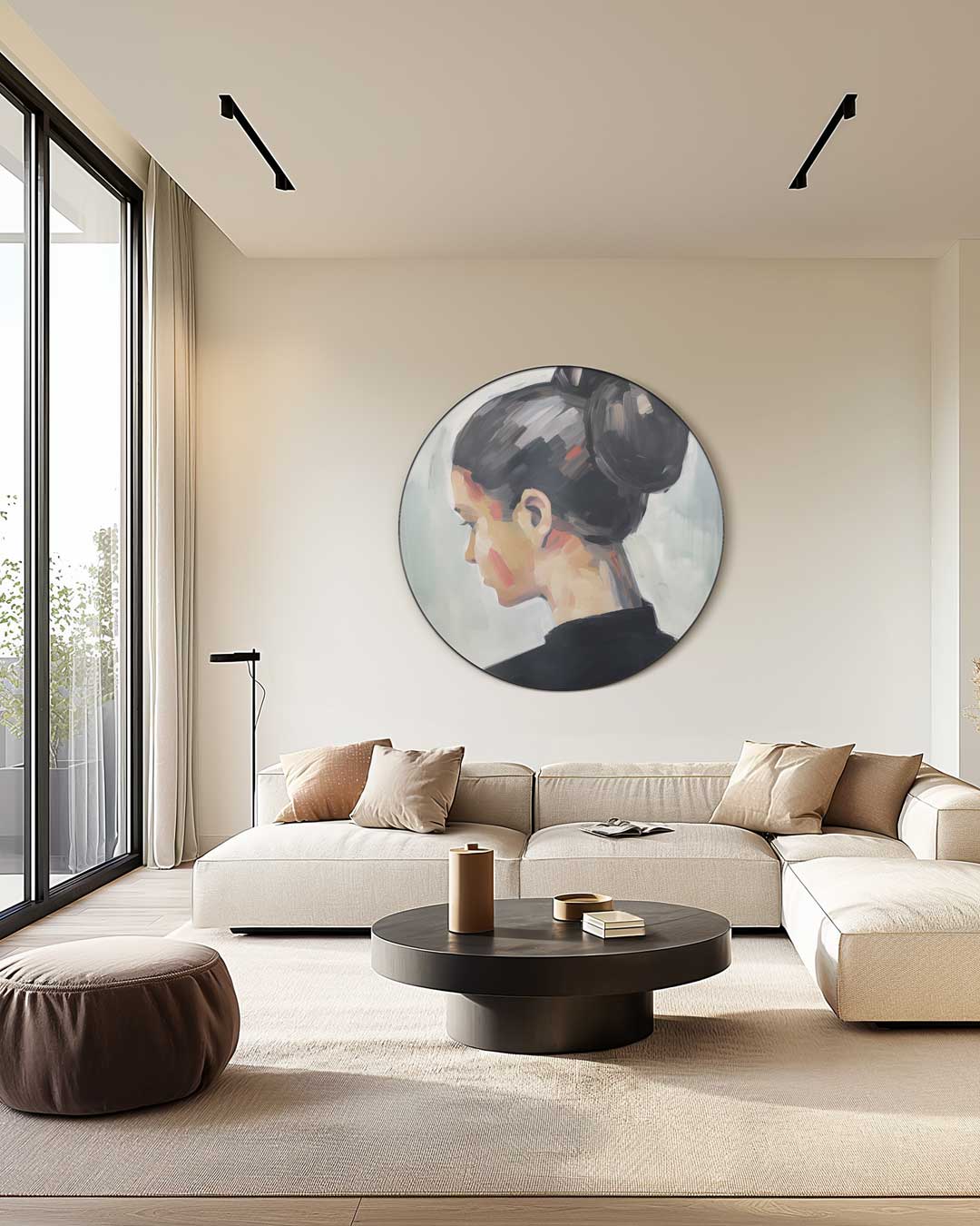 Elegante Vrouwelijk Portret Muurcirkel