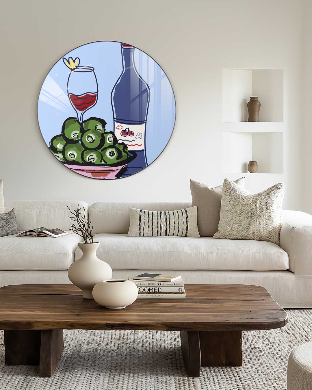 Wijn en Olijven Muurcirkel-WallArtistic