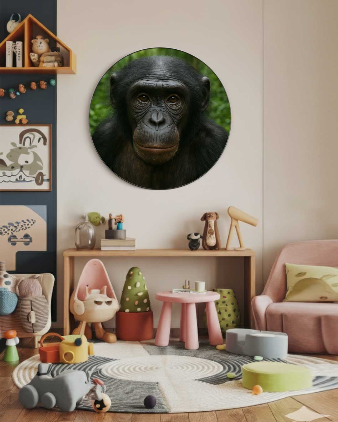 Wilde Chimpansee Muurcirkel