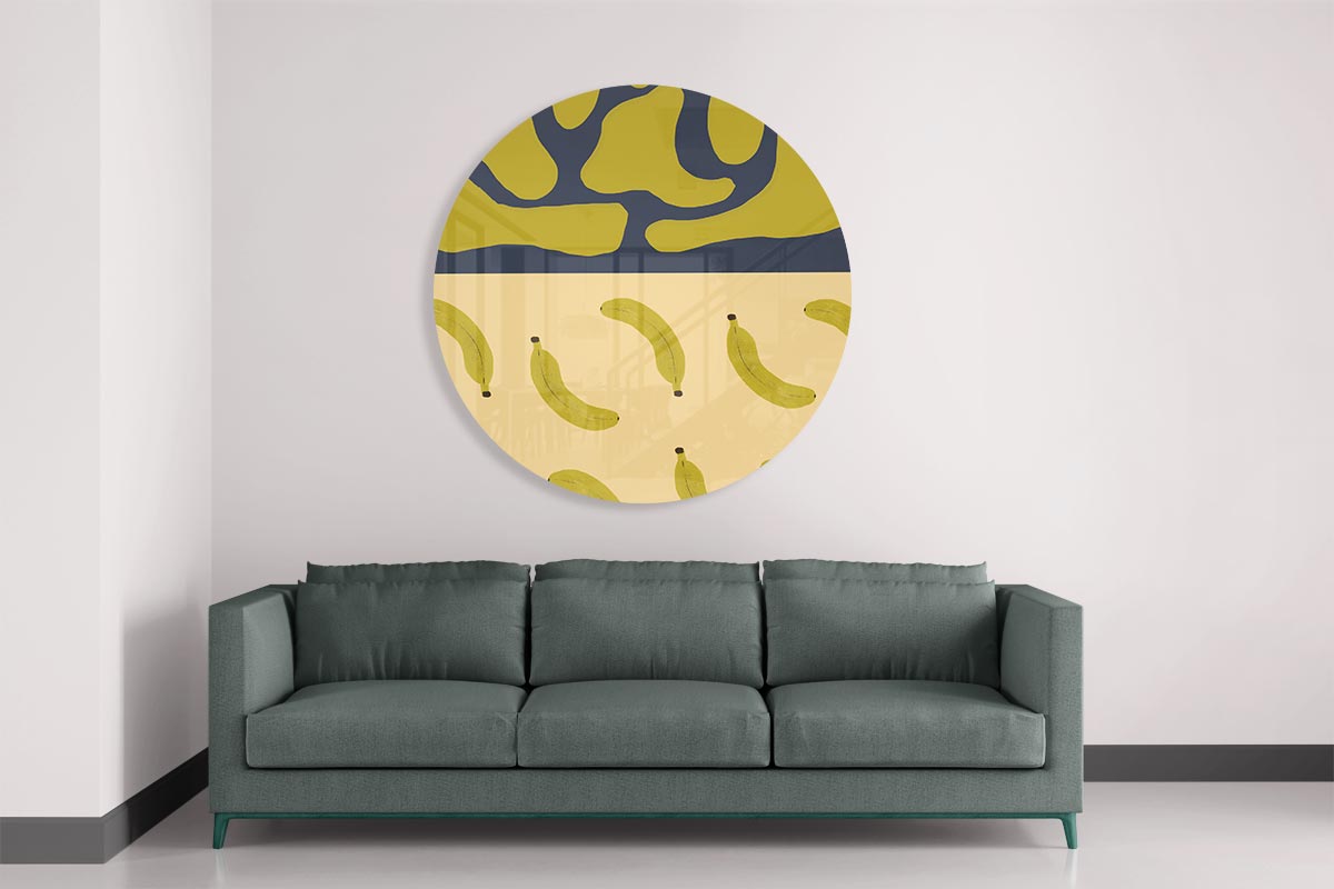 Bananen Jungle Muurcirkel-WallArtistic