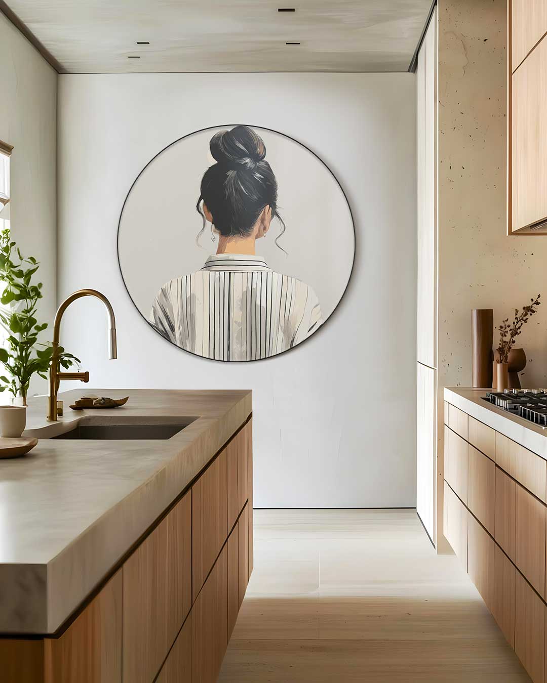 Stijlvolle Dame Muurcirkel-WallArtistic