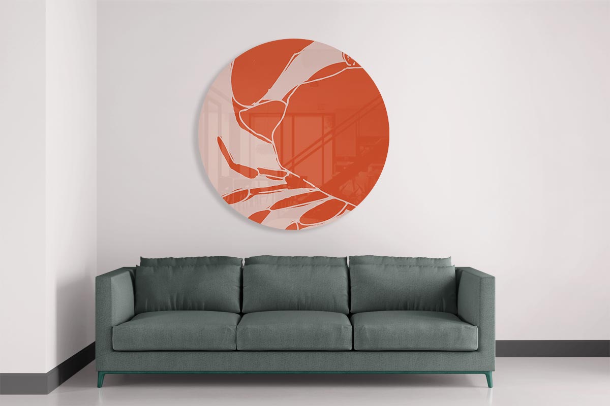 Trendy Krab Muurcirkel-WallArtistic