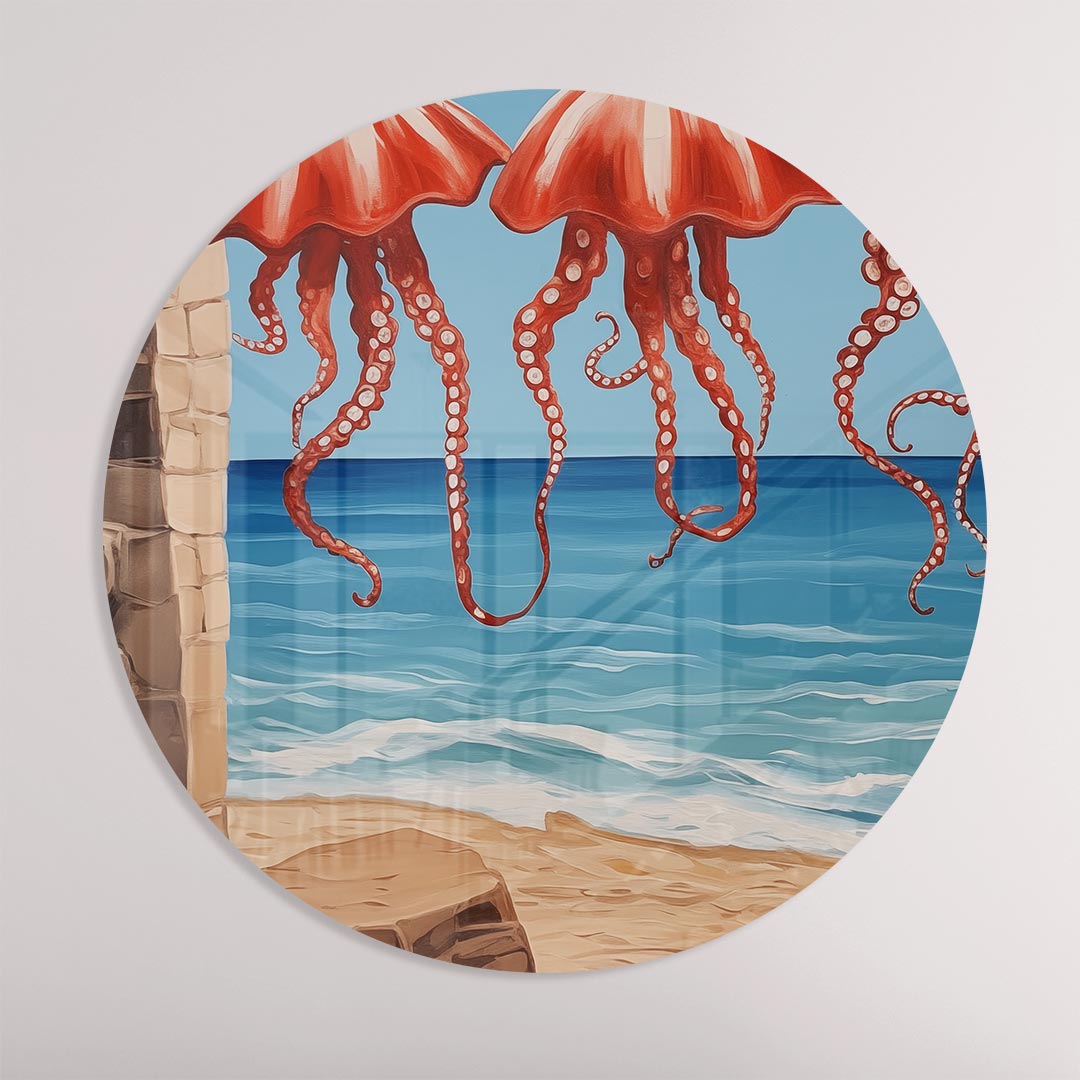 Dromerige Medusa Strand Muurcirkel