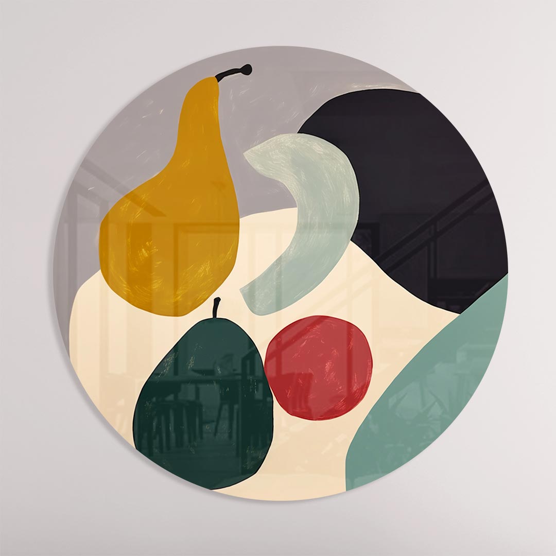 Moderne Fruitstilleven Muurcirkel-WallArtistic